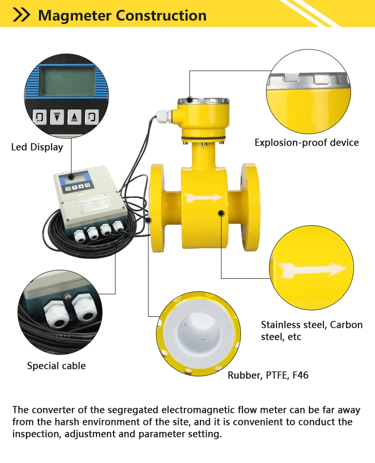 Remote LCD Display 3" 304 Ss ANSI 150# Rff Remote Magnetic Flow Mag Meter