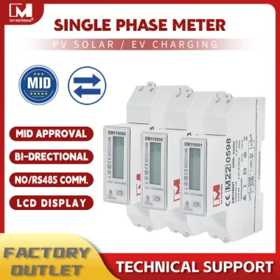 Em118089/90/91 Monofásico RS485 Medidor de energía solar bidireccional en riel DIN