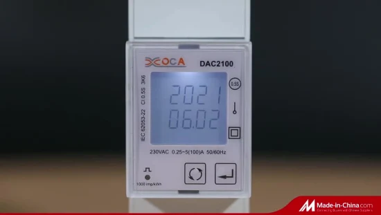 Medidor de energía Modbus multitarifa con pantalla LCD monofásica de riel DIN Dac2101